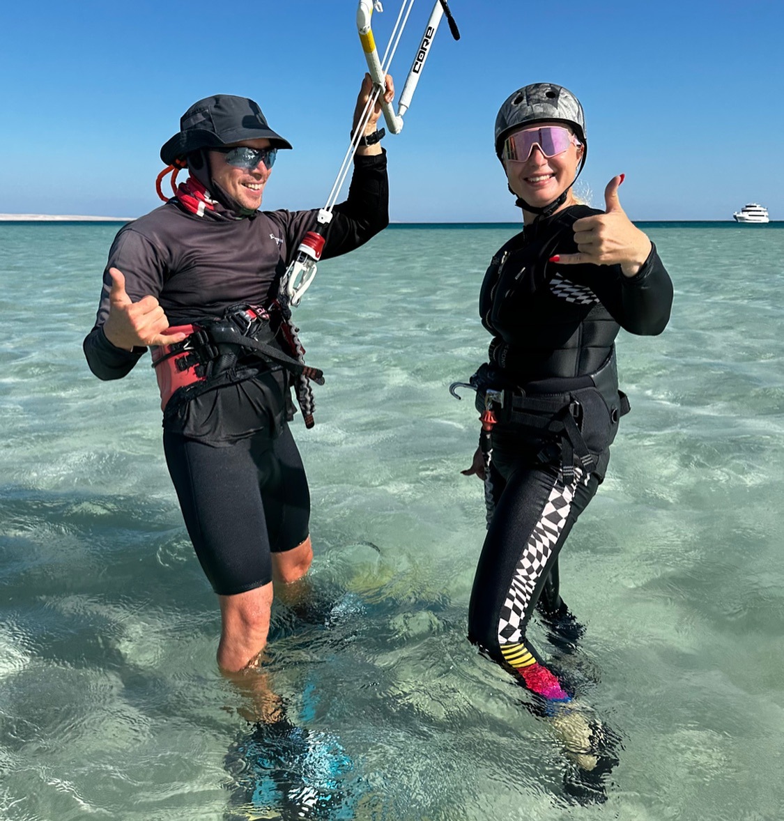 Student with kite instructor